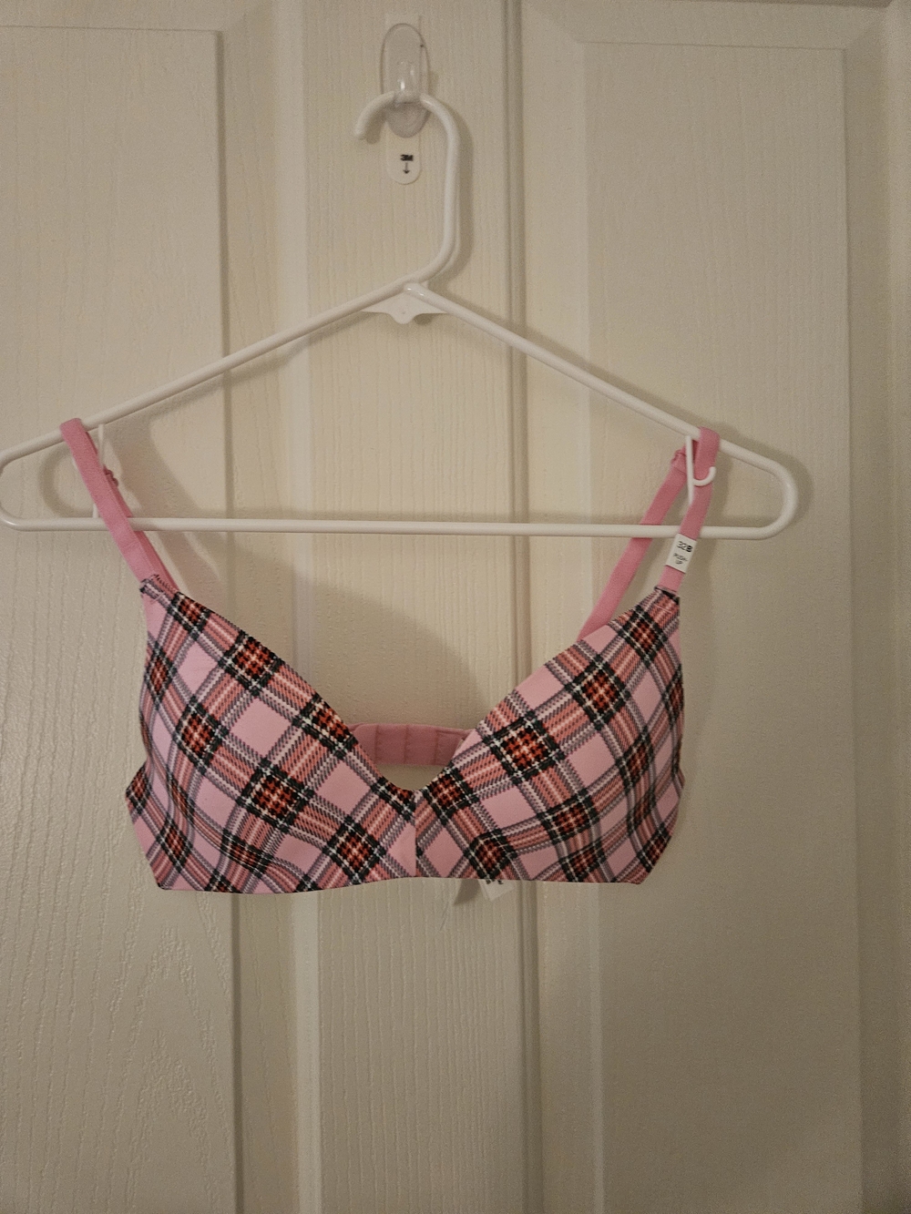 PINK Victoria's Secret Pink Plaid Wireless Push Up Bra